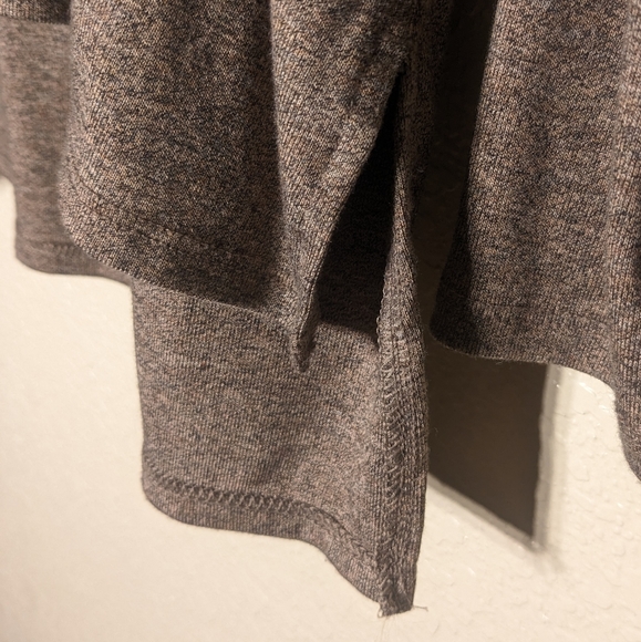 Apt. 9 Minimalist Cool Tone Grey & Brown Merle Mock Neck Long Sleeve Active Wear - Picture 6 of 7